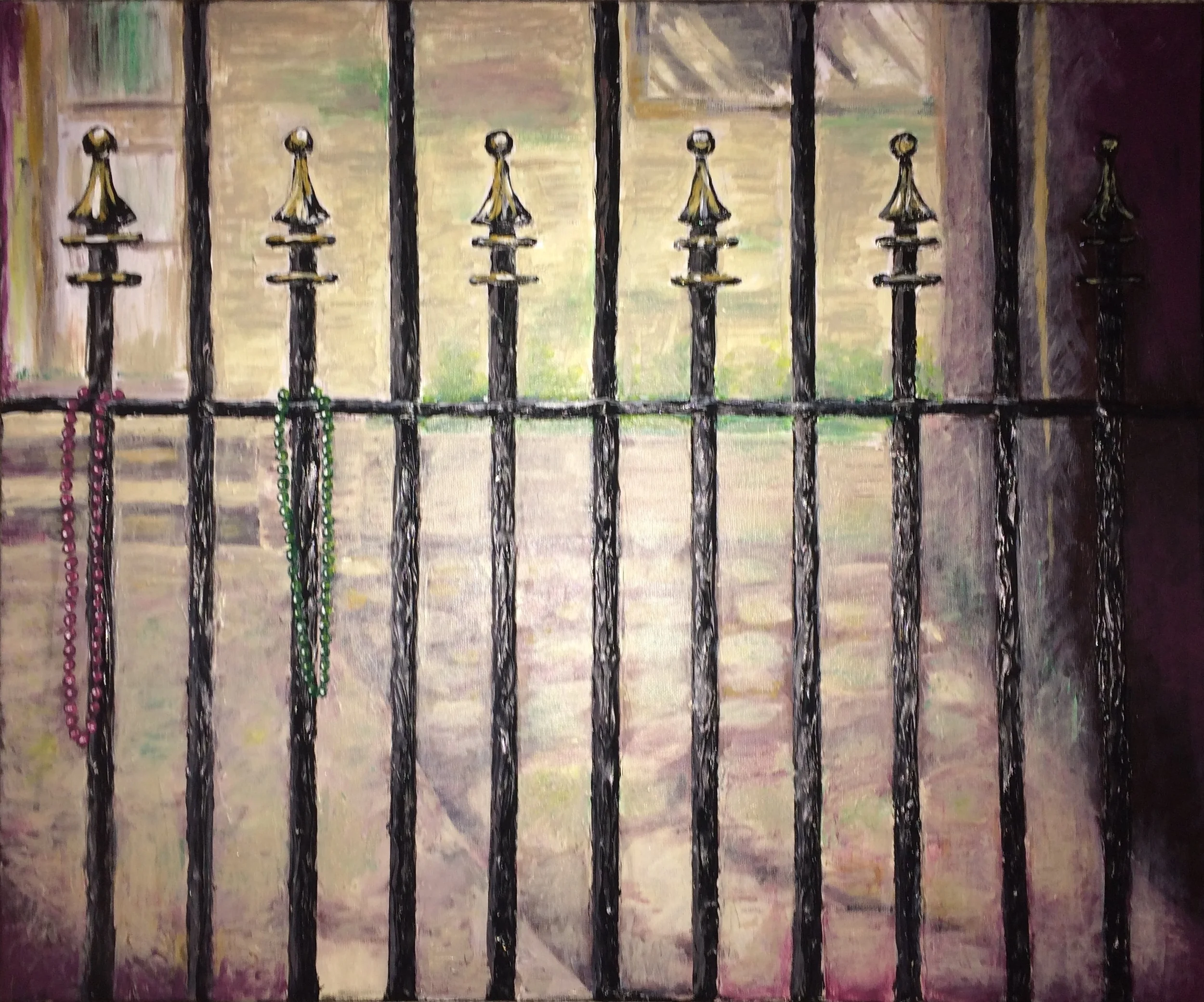 Sculptural Painting of Fence in New Orleans.