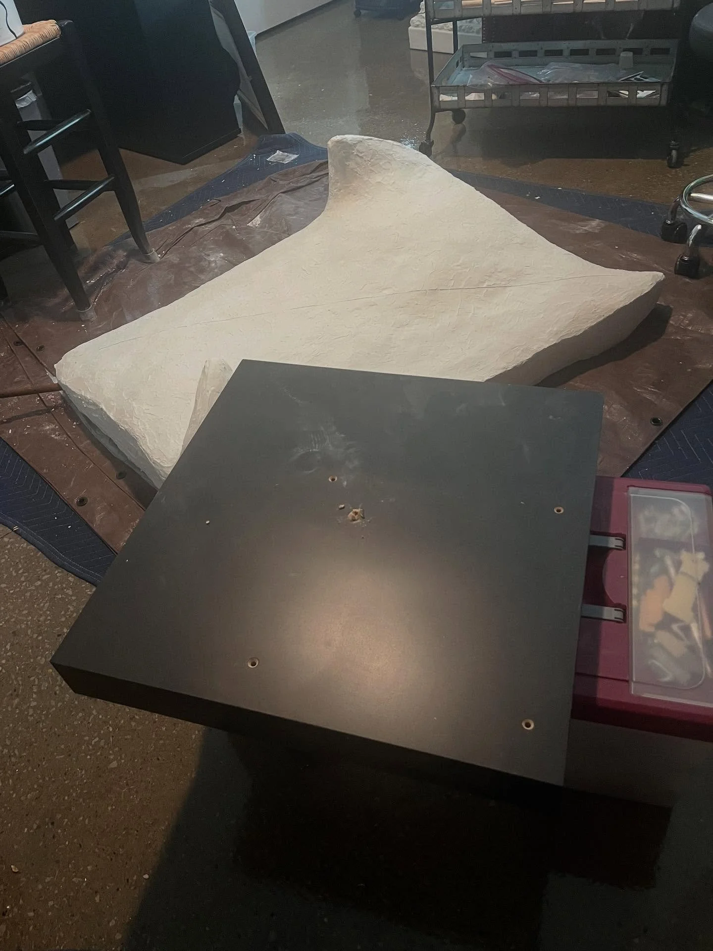 Feel so accomplished! I drilled holes in my sculpture and in the base without incident. #powertoolnewbie #sculpture #togryeart