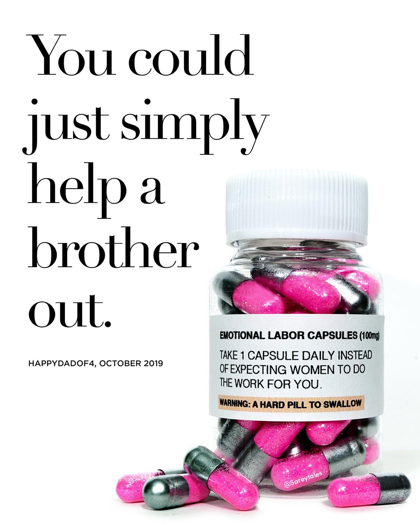 Commodity 2: Emotional Labor 💊 (metallic and pink glitter filled capsules + Rx jar + digital illustration, repost from 2020)
.
Be perfect, work for free. Love is the lock, and silence the key.
.
📣Emotional Labor 📣
.
Women have been socialized to a