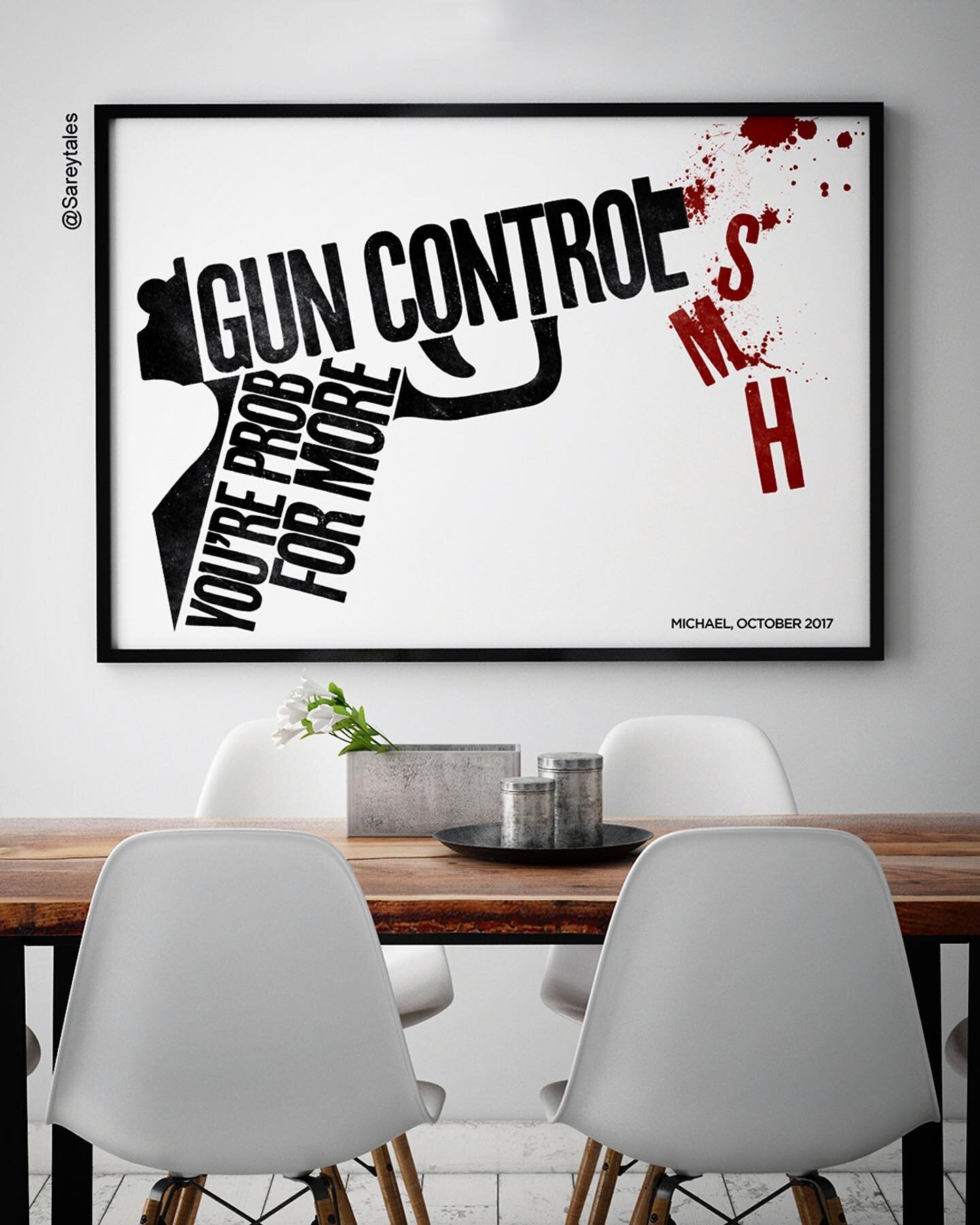 &ldquo;More Control&rdquo; (digital illustration, @sareytales 2018, 20&rdquo;x16&rdquo;)
.
New day, same tragedy. Thought experiment; How about we just keep guns out of the hands of (white) men? Would that be sexist, racist, or both?