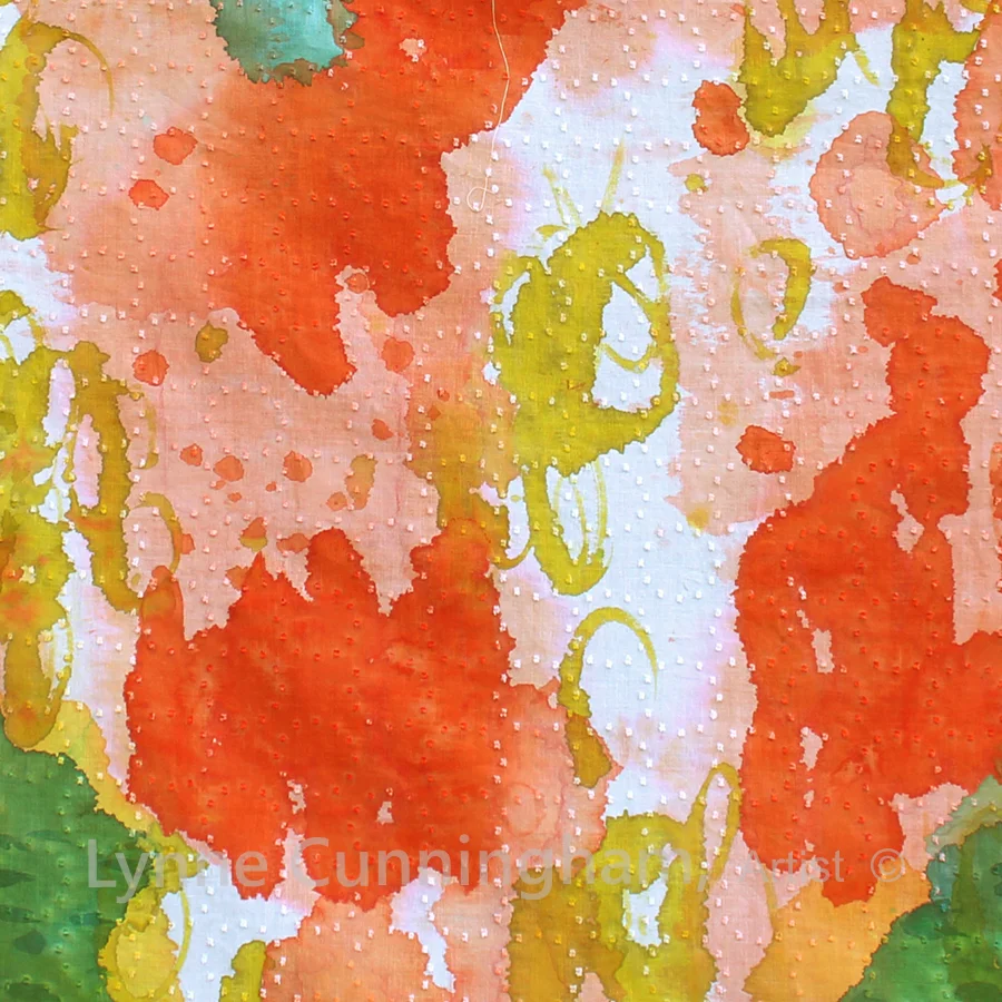 Closeup, Abstract on white dotted Swiss
