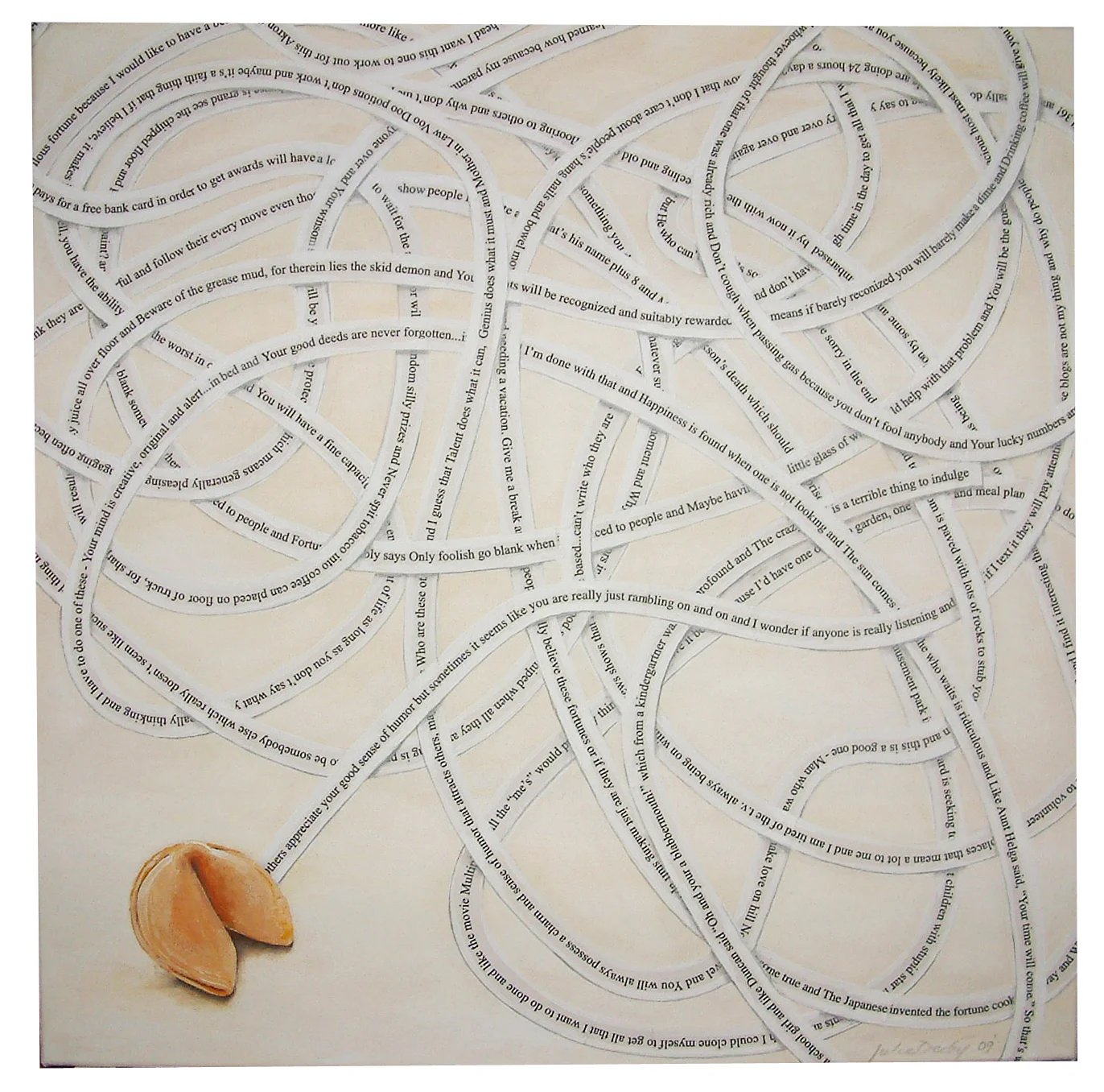 Unfortunate Cookie • Summit ArtSpace Fresh and Witty juried art show • Acrylic mixed media wrapped canvas