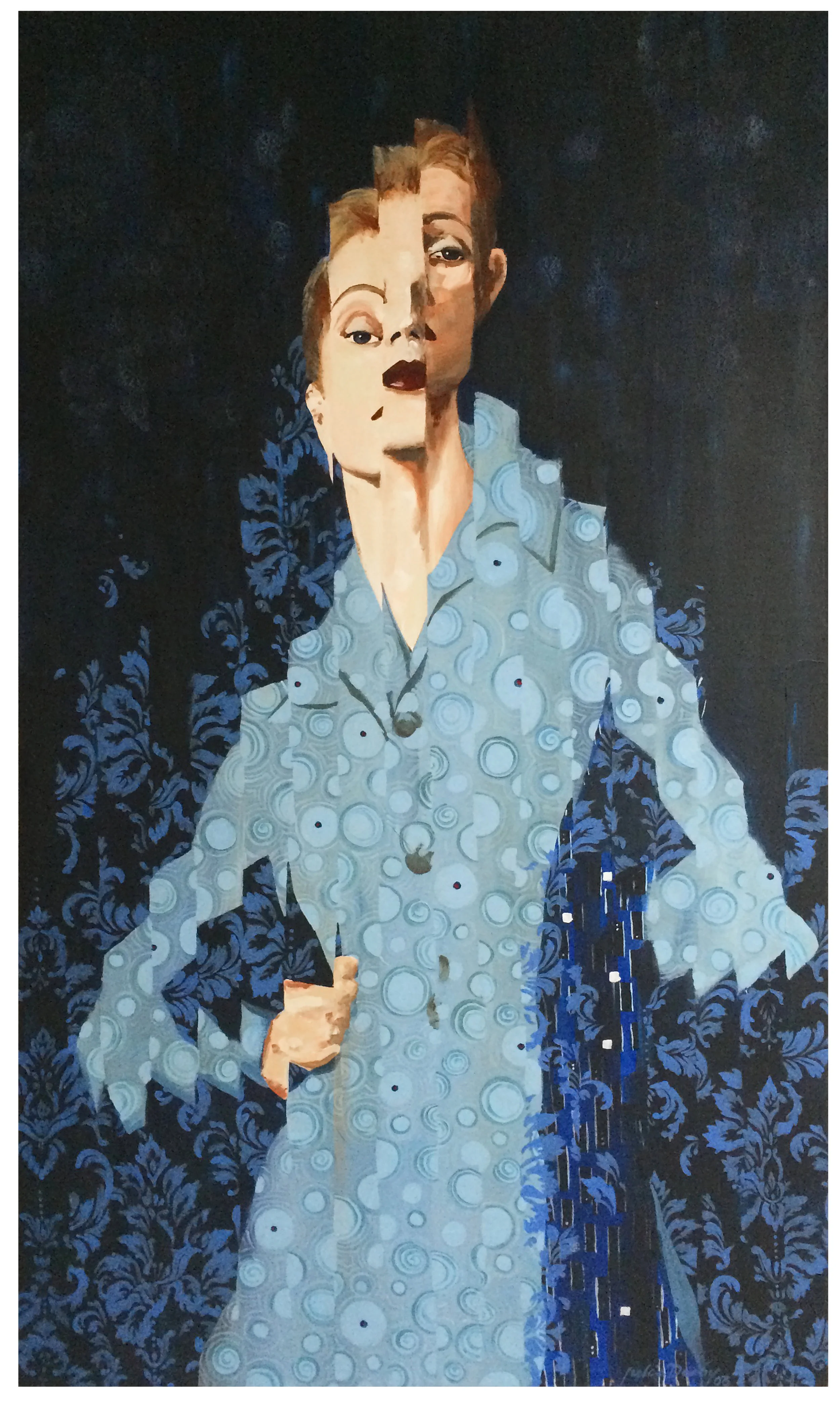 Above it All • 60" x 36" x 1" • Acrylic & Doilies on Canvas