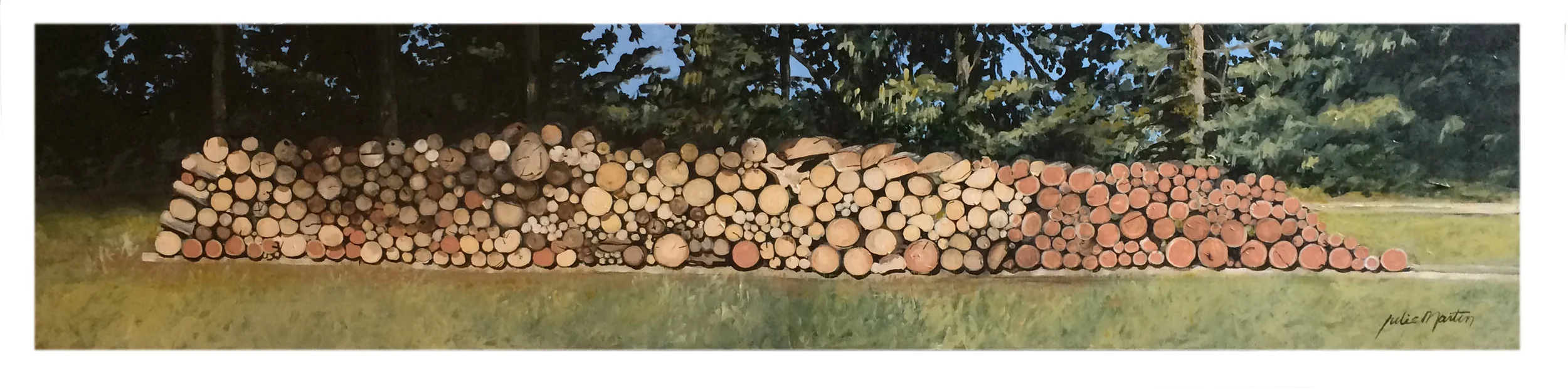 Getting Ready For Winter • Acrylic on wood panel • 8.5” x 38”.