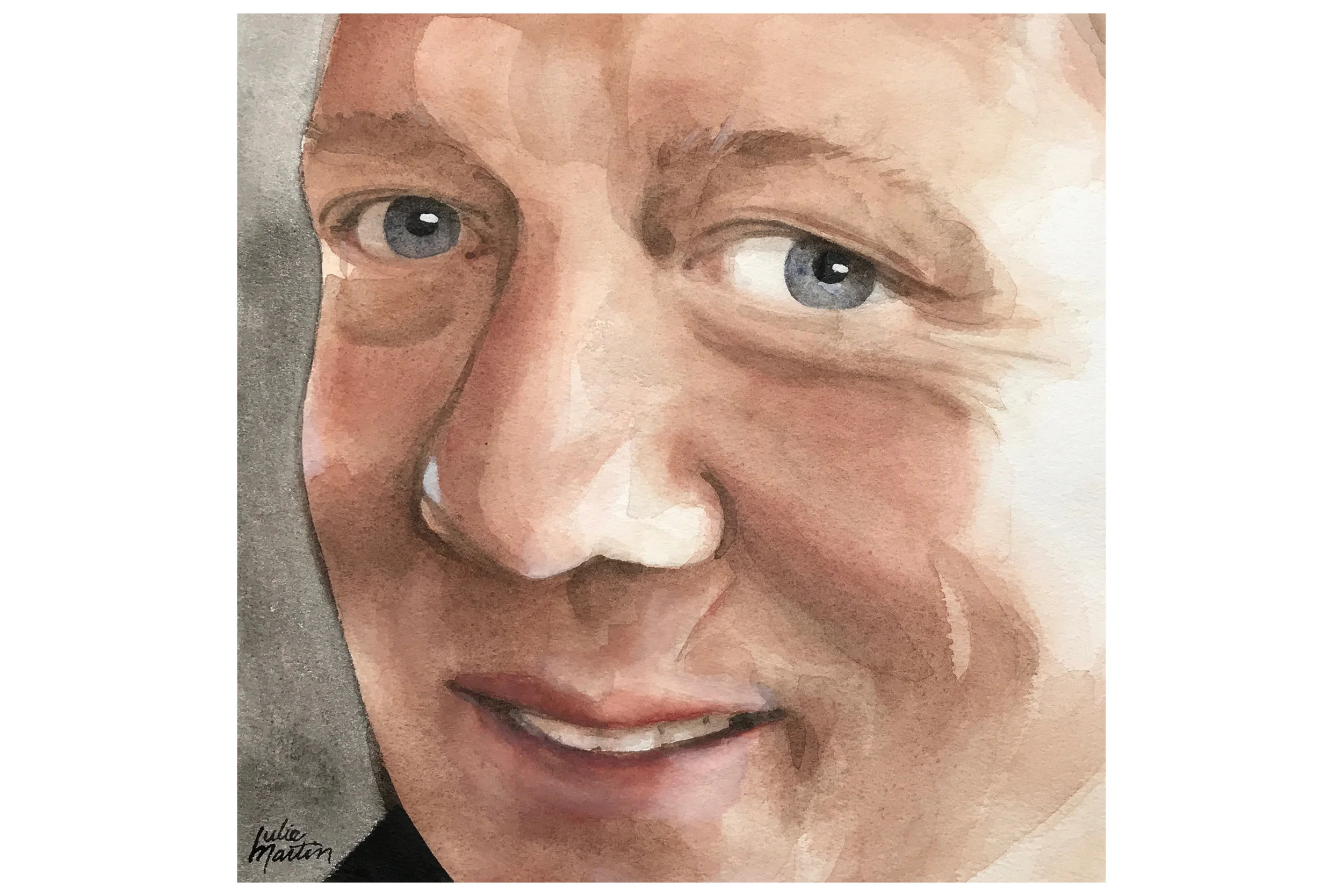 John Up Close • Watercolor on watercolor paper • 9” x 9”