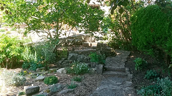Random stone path built with materials found on site.