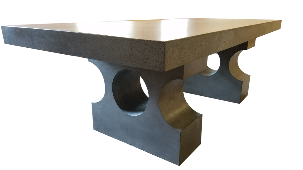 Contemporary Table with custom pedestal legs