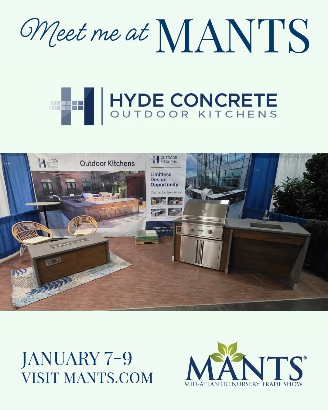 Find us at MANTS
Booth 464
See how our outdoor kitchens complete landscape projects and create unforgettable outdoor spaces.
Let&rsquo;s connect and discover concrete solutions for the landscapes you envision. 🌱

@mantsbaltimore 
#hydeteam #MANTS202