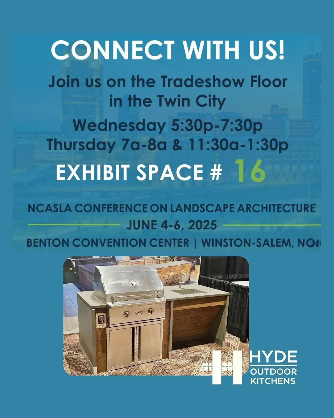 🎯 Find us at NCASLA!
We're showcasing our stunning 6-foot outdoor kitchen at the ASLA Tradeshow and Conference in Benton, North Carolina.
📍 Booth 16 - Come see our architect-inspired modular design in person! Perfect opportunity to explore ADA-comp