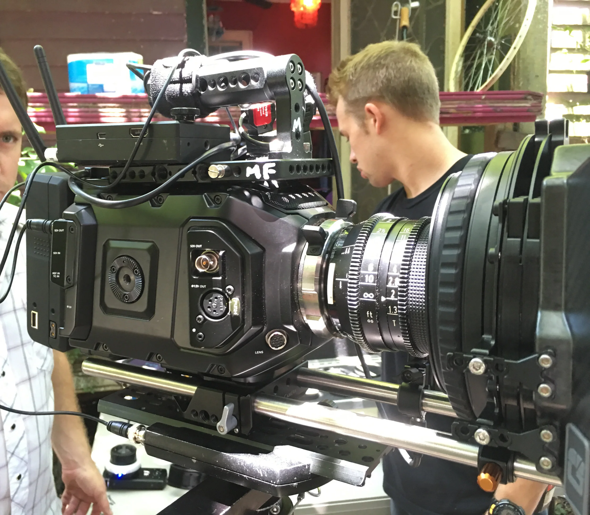 My camera including Bright Tangerine Matte box.