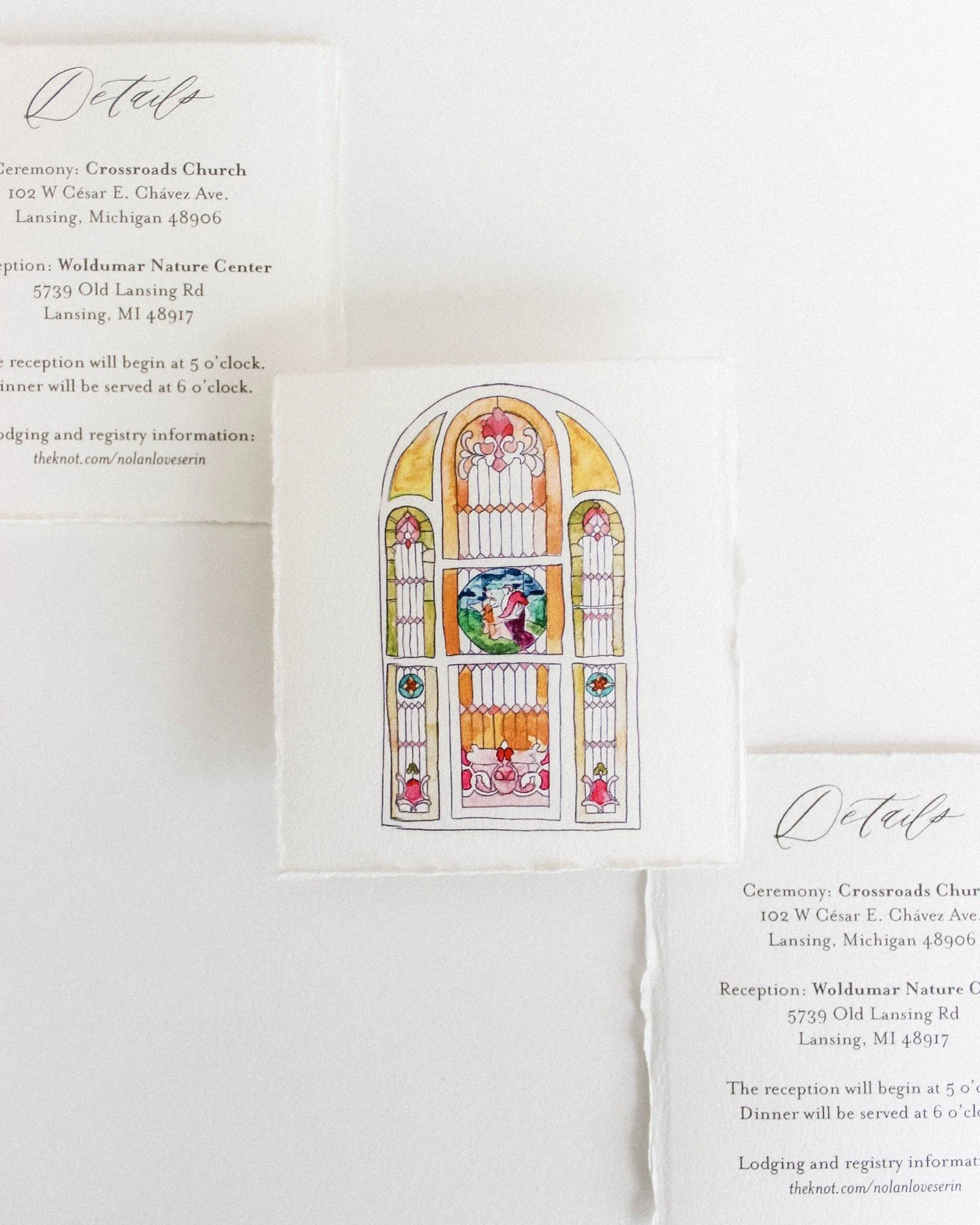 Hand Painted, Stained Glass Venue Illustration ✨