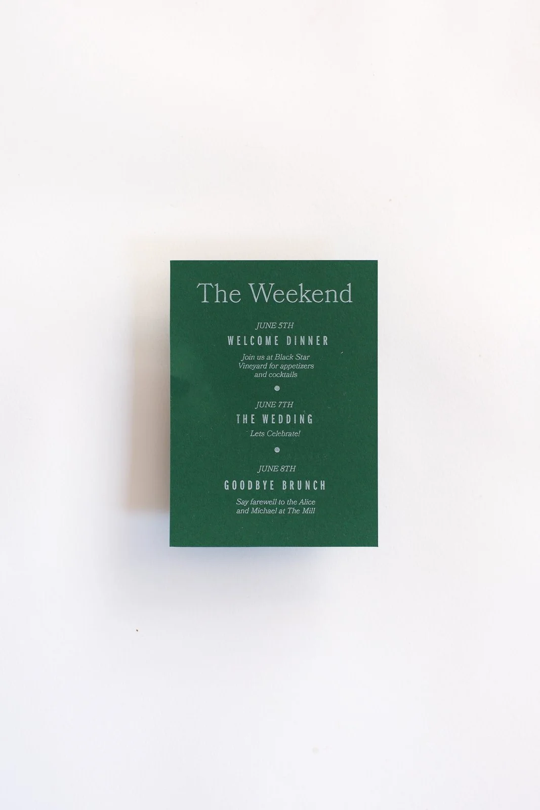 Stella | Wedding Weekend Itinerary