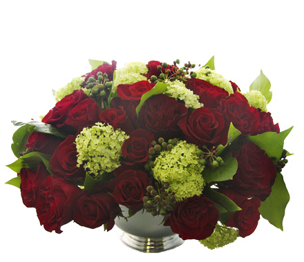 Red Rose and Viburnum Comp starts at $250