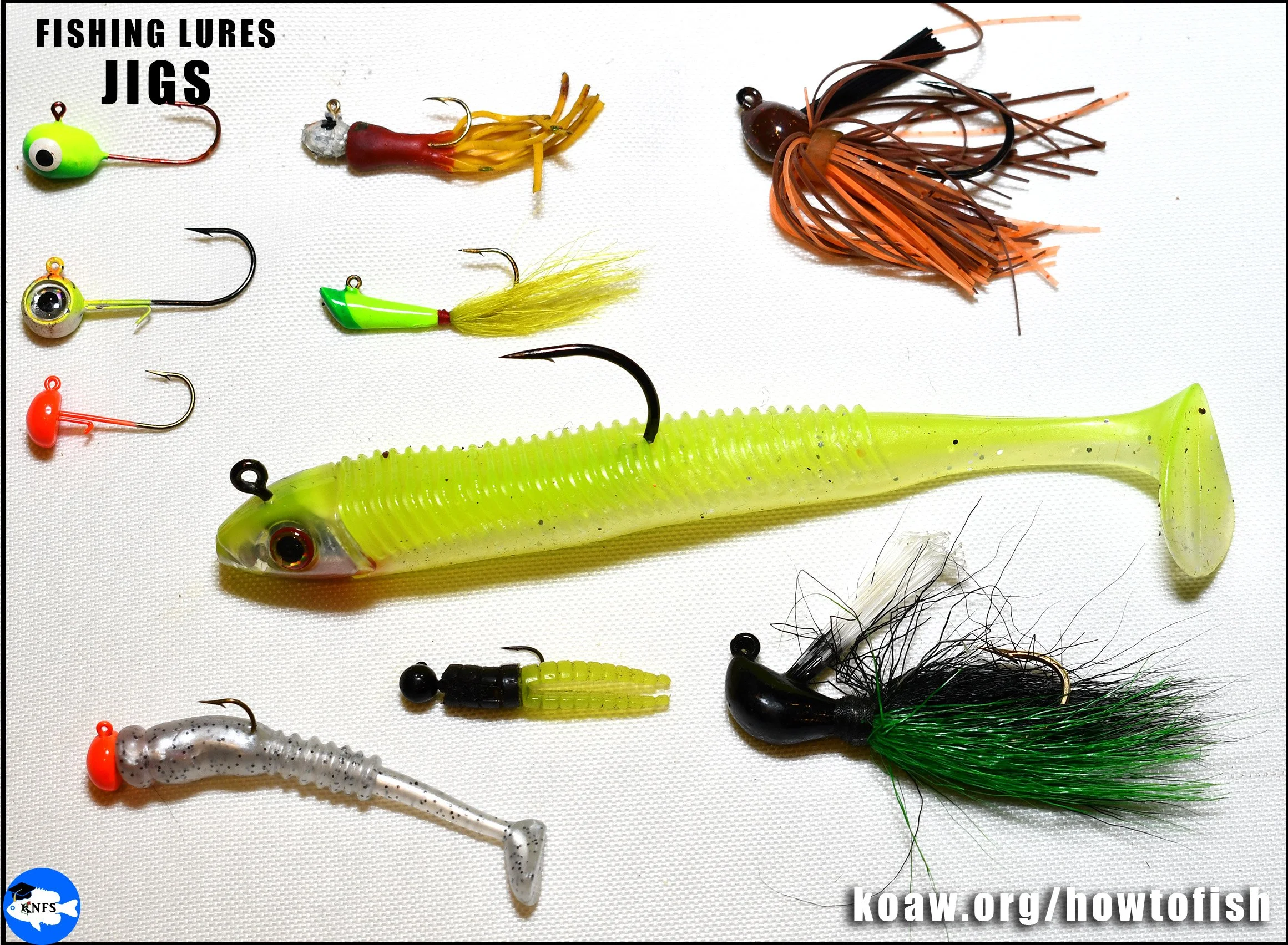 A few examples of fishing jigs.