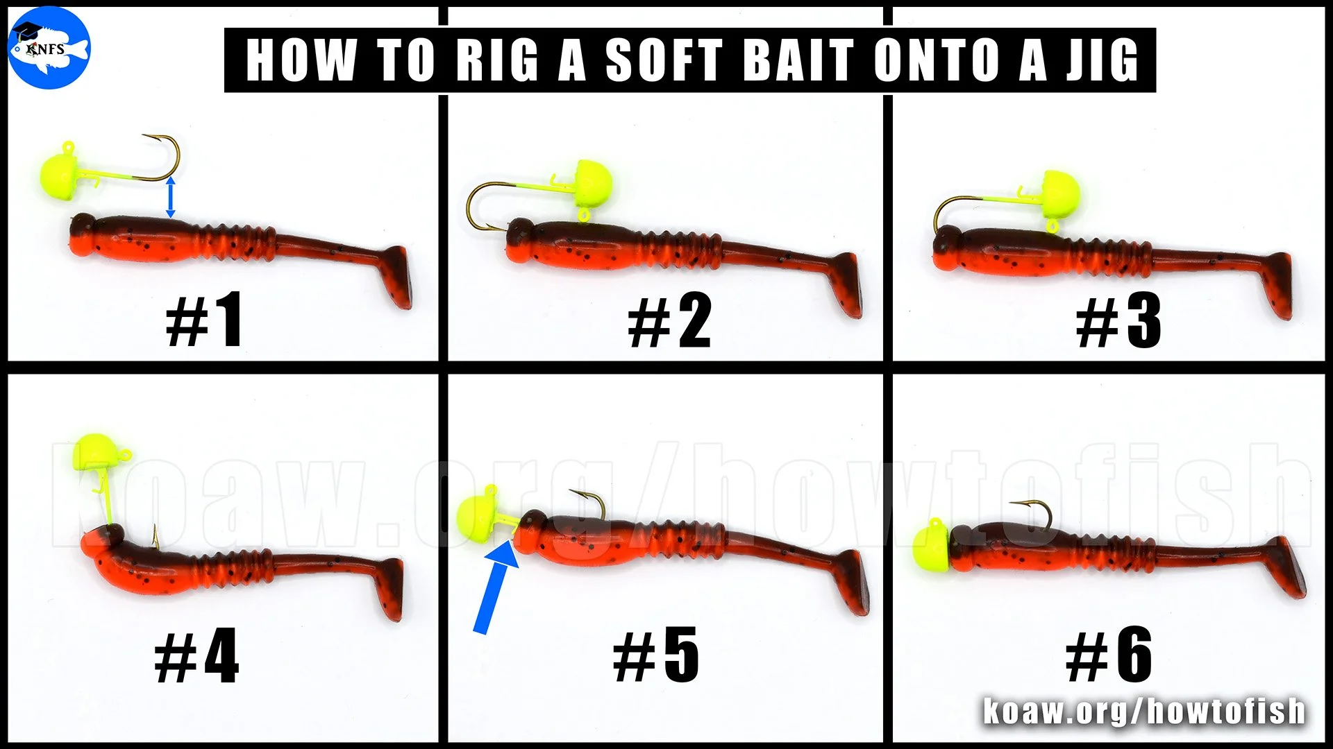 How to rig a jig. Shows how to put a soft plastic onto a weighted jighead. This is the same way as to how to tie a Ned Rig for fishing.