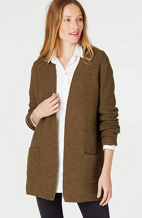 Tweed Open Front Cardi