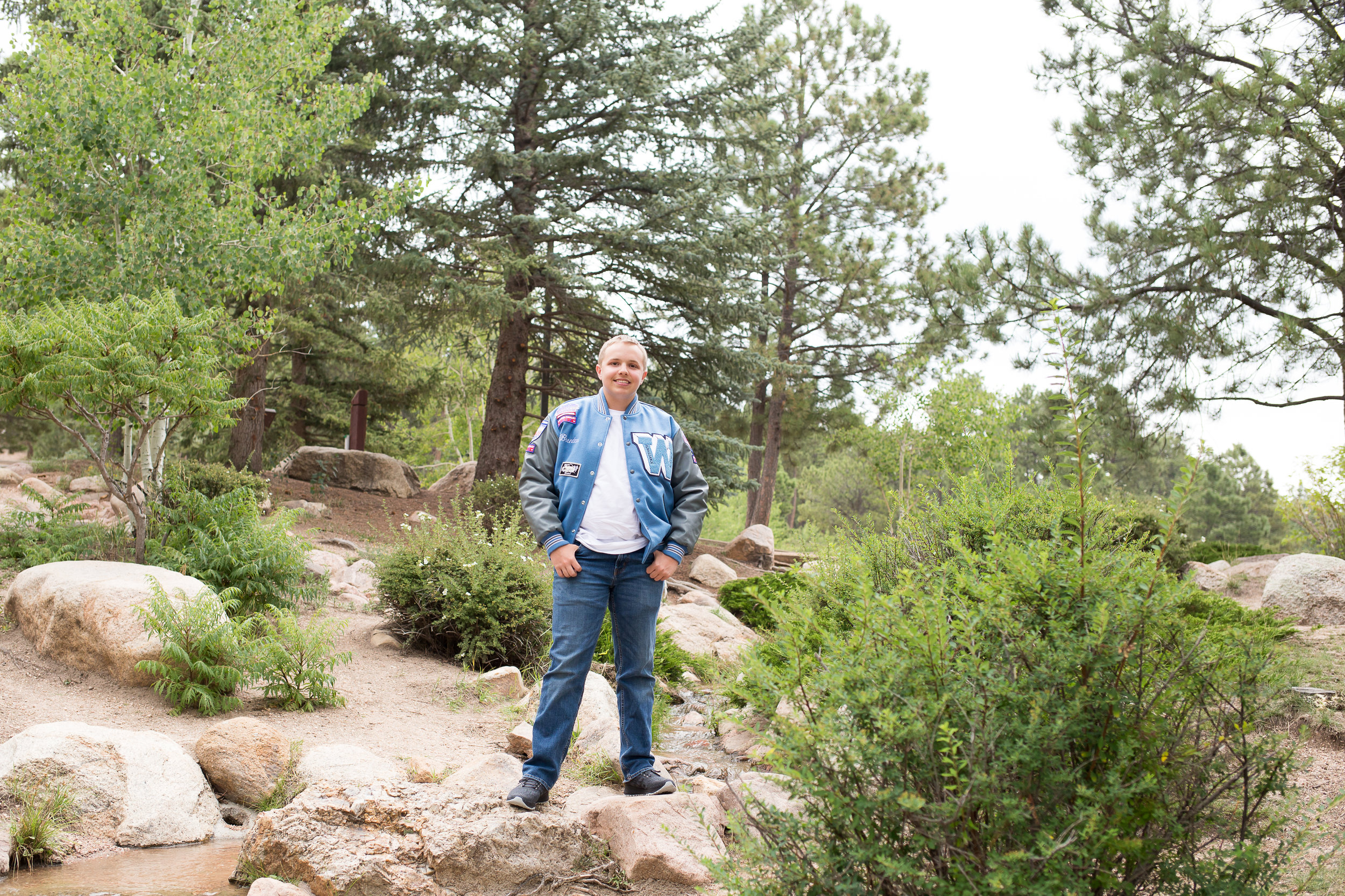 Colorado Springs Senior Photography | Stacy Carosa Photography | Colorado Springs senior photographer | senior session at Fox Run Park | Widefield high school senior varisty jacket band