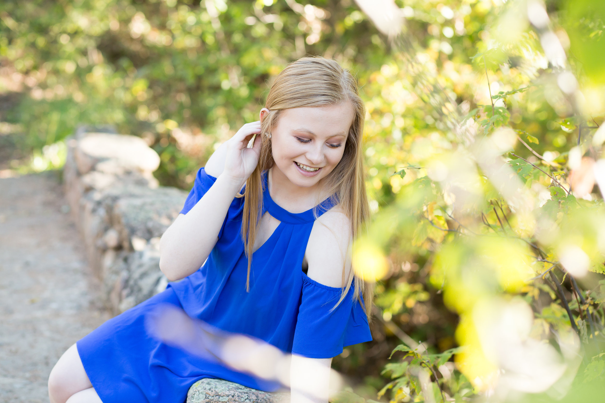 Colorado Springs Senior Photographer | Stacy Carosa Photography | Colorado Springs senior session  in Cheyenne Canyon among trees and water | Colorado Springs Senior Photographer