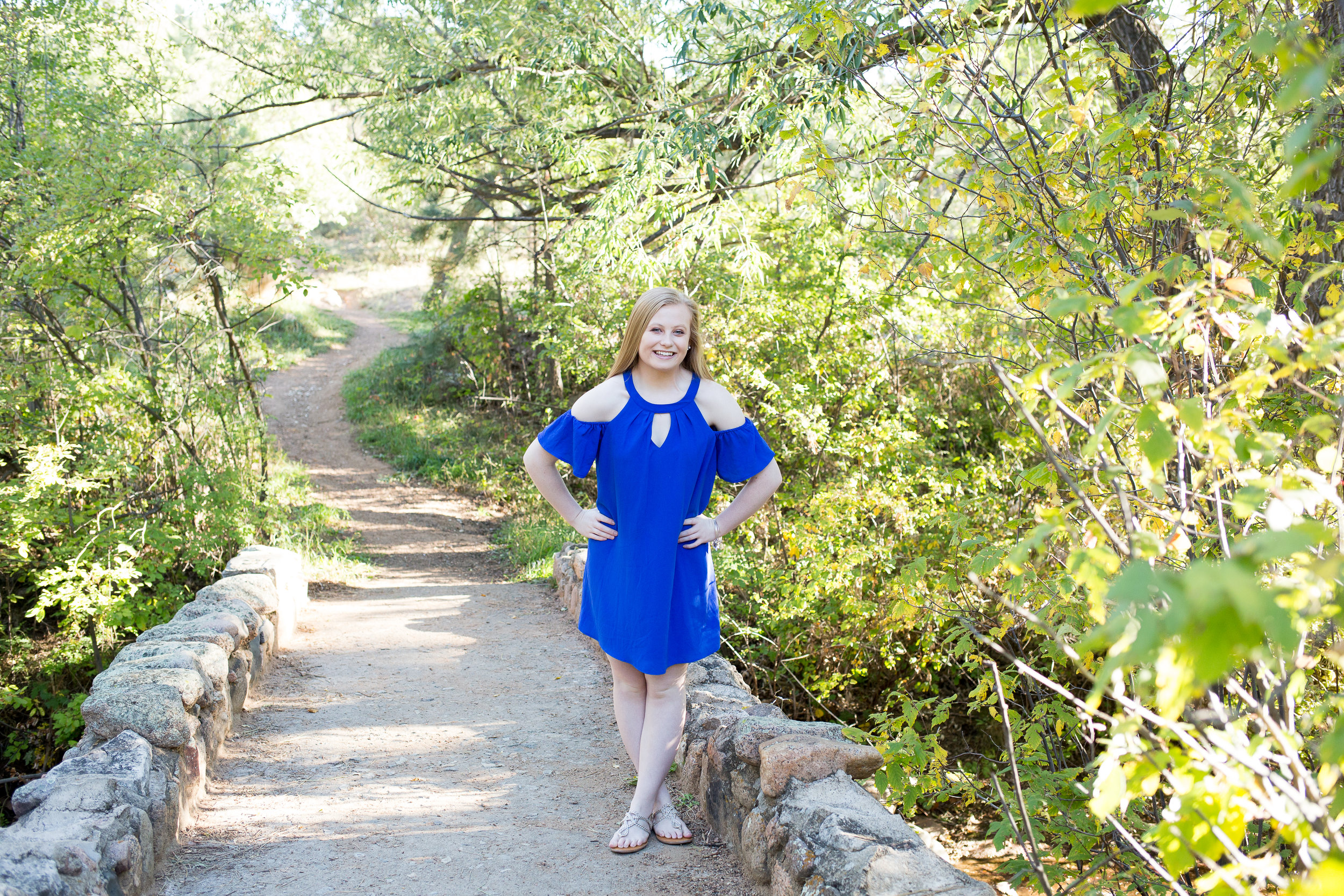 Colorado Springs Senior Photographer | Stacy Carosa Photography | Colorado Springs senior session  in Cheyenne Canyon among trees and water | Colorado Springs Senior Photographer