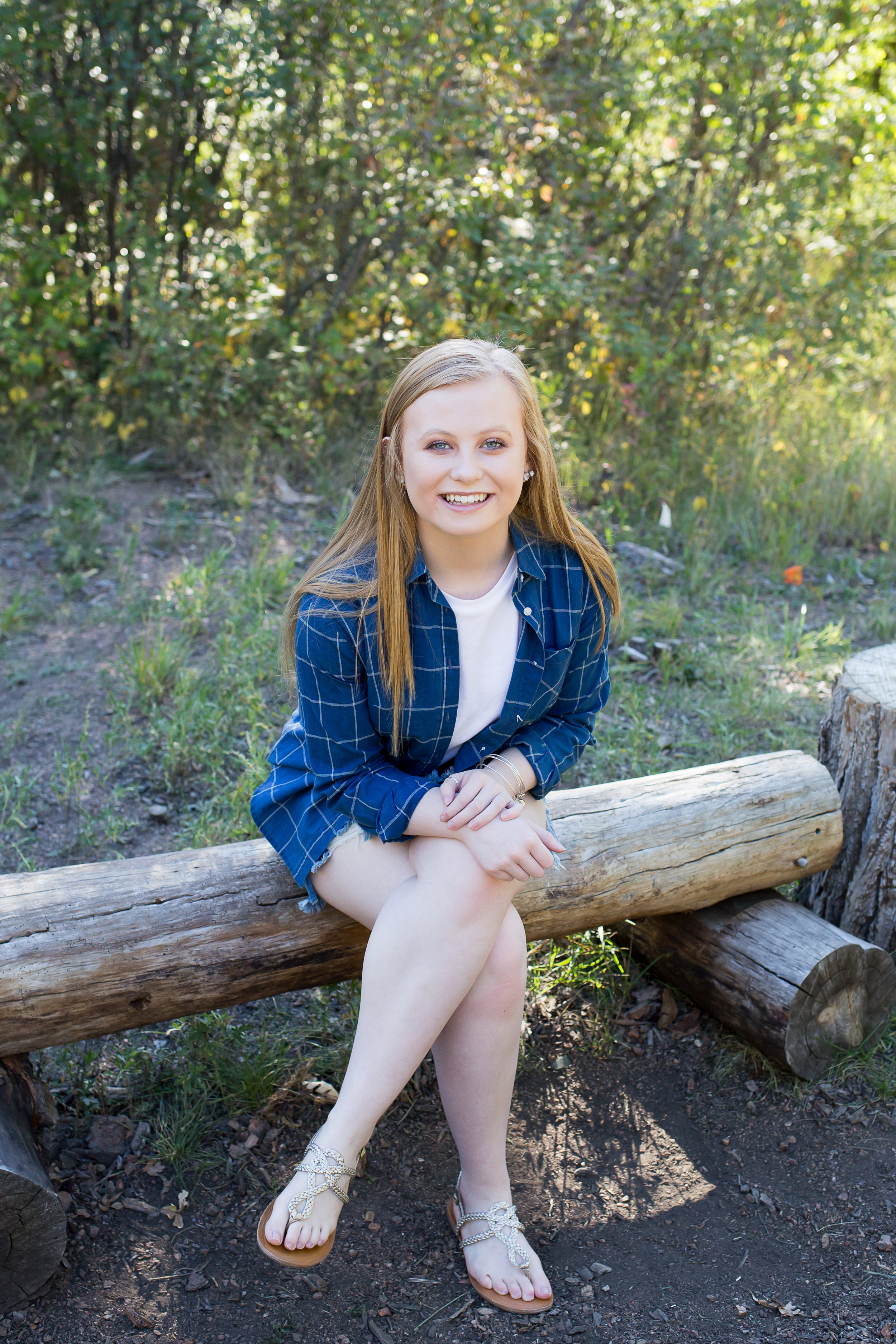 Colorado Springs Senior Photographer | Stacy Carosa Photography | Colorado Springs senior session  in Cheyenne Canyon among trees and water | Colorado Springs Senior Photographer