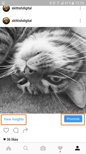 Changing instagram profile to business profile