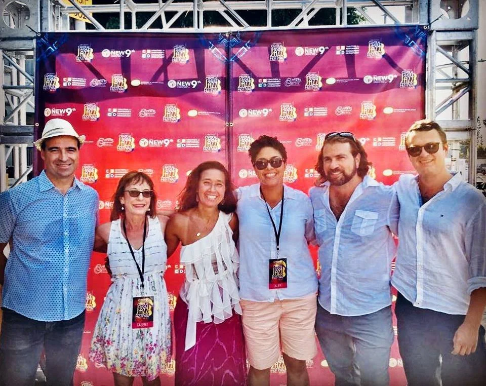 At the 23rd Central Ave Jazz Festival. From left: Colin Walker, Fay Roberts, Clarice Cast, Ted Falcon and Ilya Portnov.