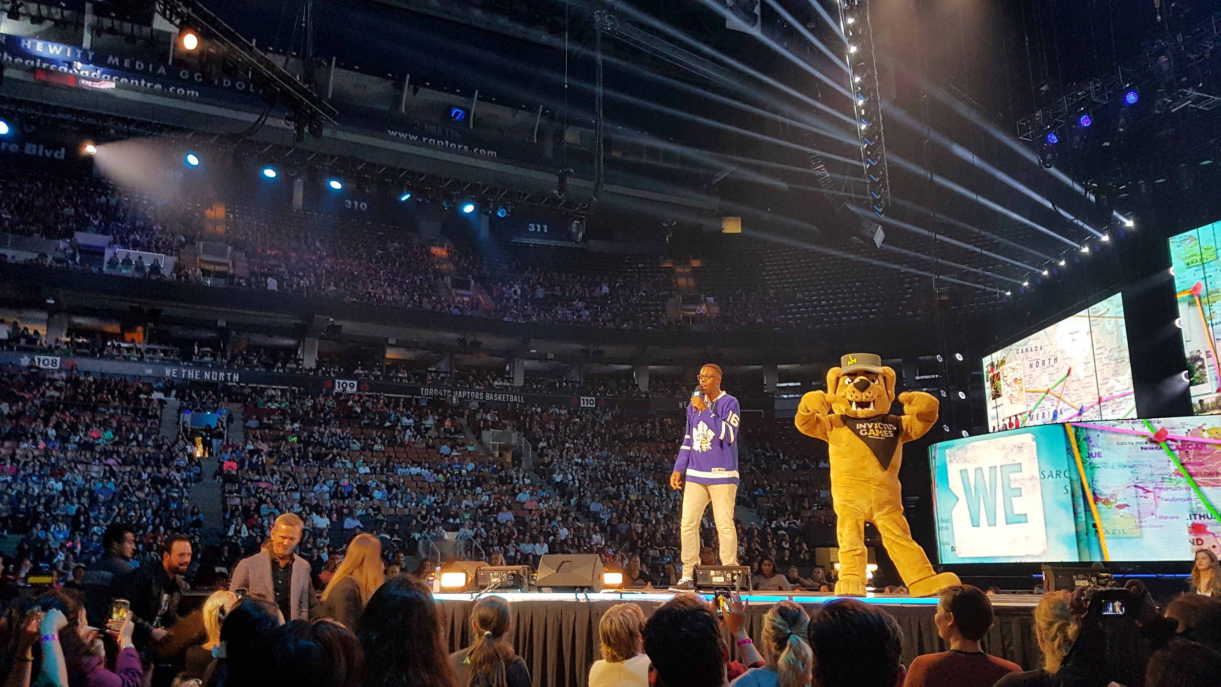 mascot costume on stage