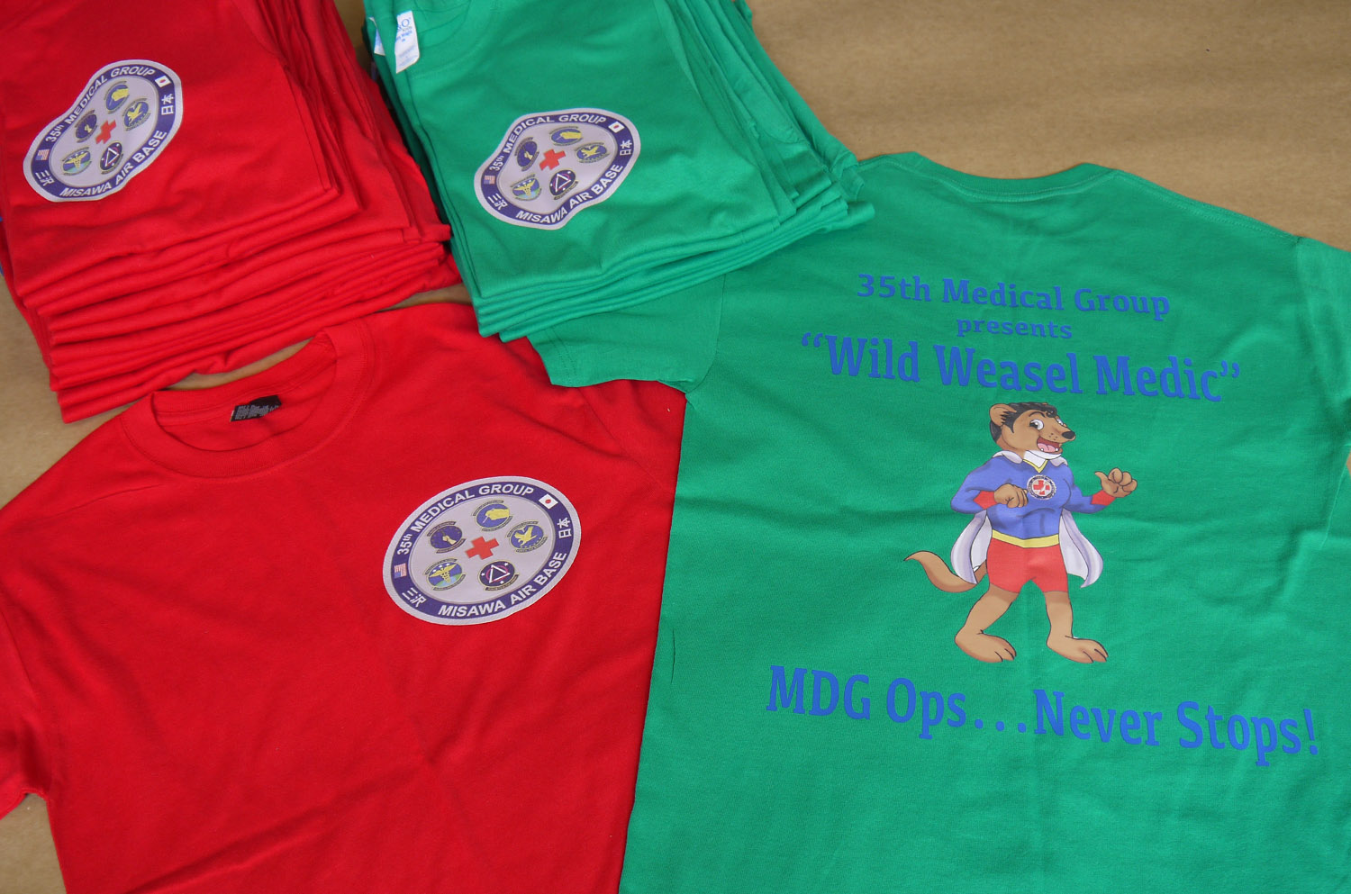 multiple colored printed custom shirts