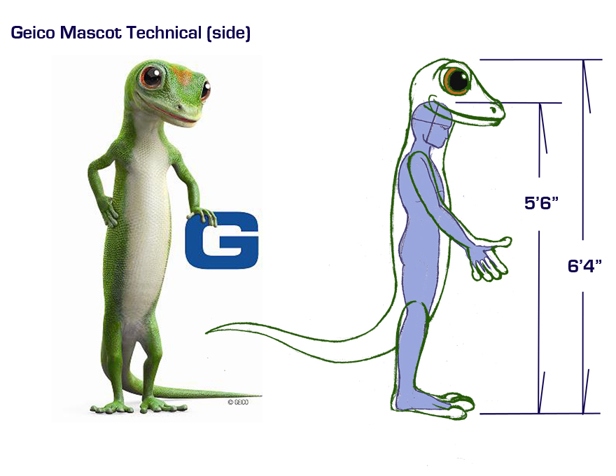 custom mascot costume design for geico