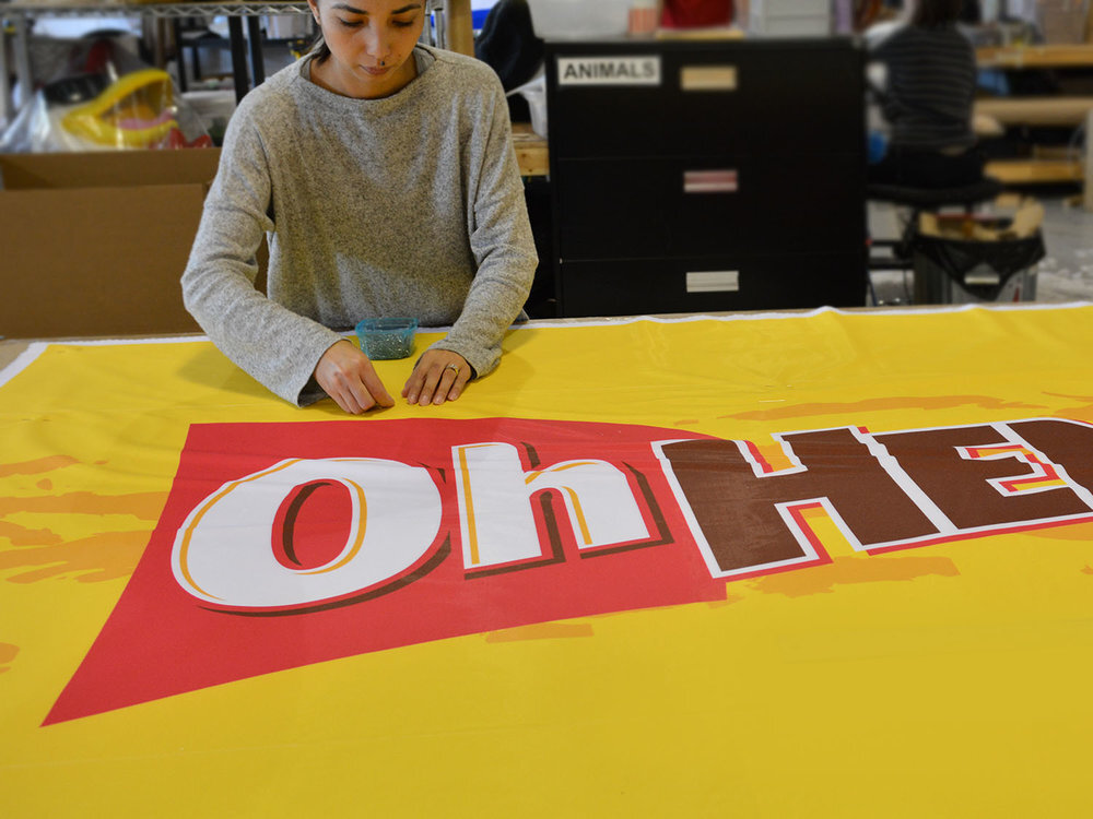 printing banner for custom mascot