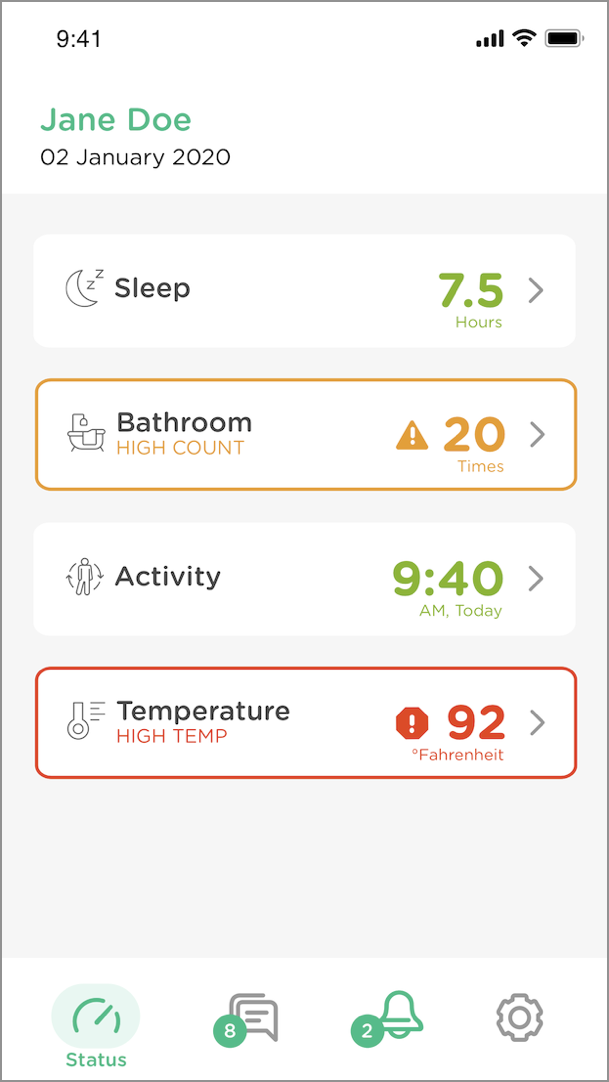 Mobile app interface