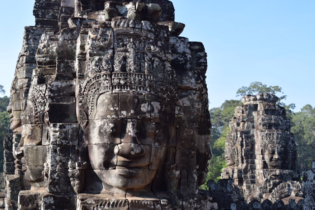 The Bayon Temple -- home to multiple towers with more than 200 mysterious stone faces dating back to the 12th century. 
