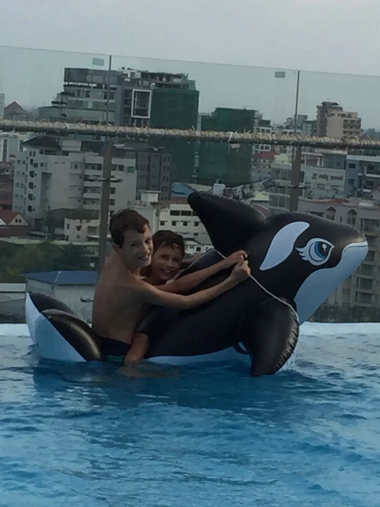 Not much to see here, just two boys and a whale....