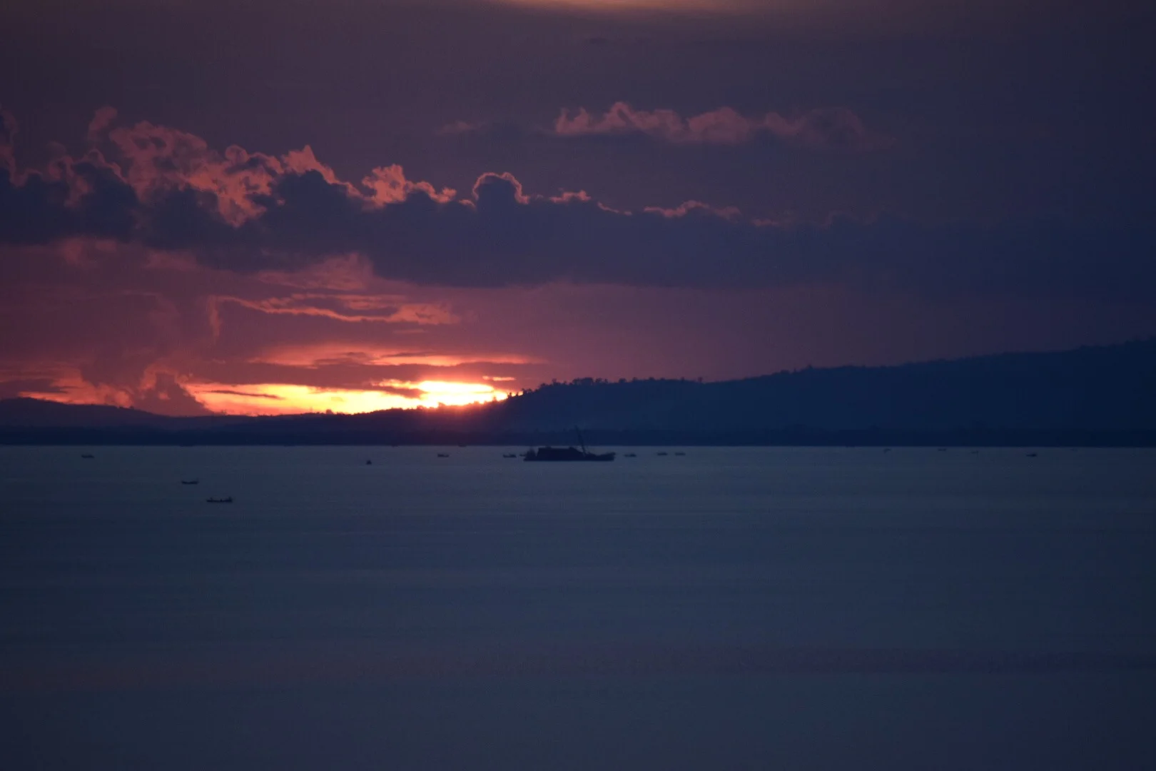 A spectacular sunset over the Gulf of Thailand.