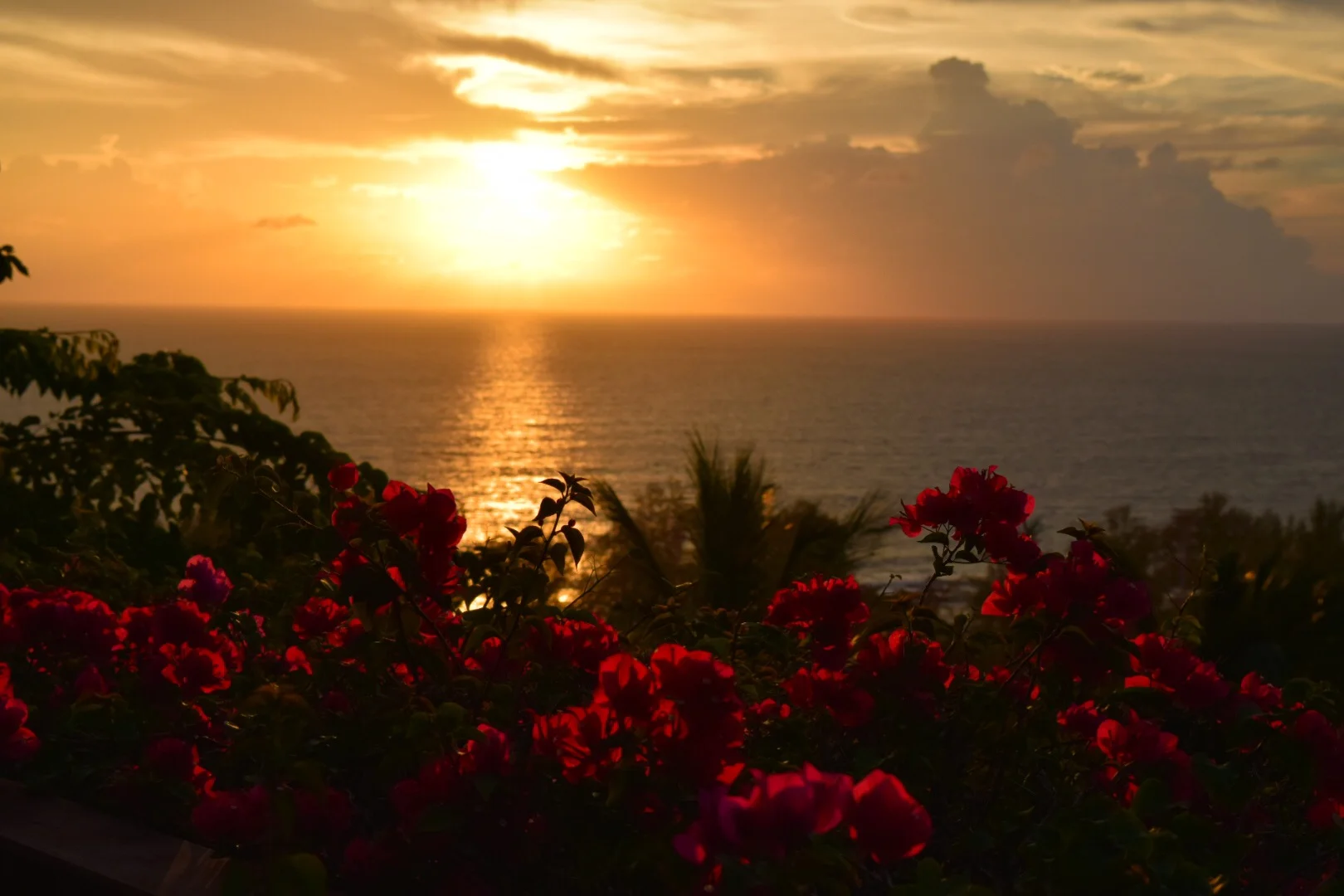 A gorgeous sunset from our Phuket rental house overlooking the Andaman Sea.