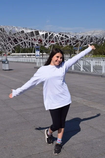 Another of our greatest blessings, at the "Bird's Nest" stadium in Olympic Park.