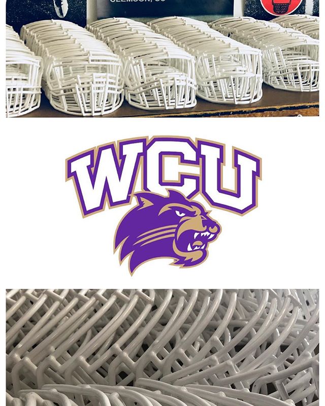 Thank you Mike Taylor for sending us your masks. We always enjoy seeing them restored to their original white condition. We wish you guys nothing but the best this upcoming football season. @wcu_catamounts