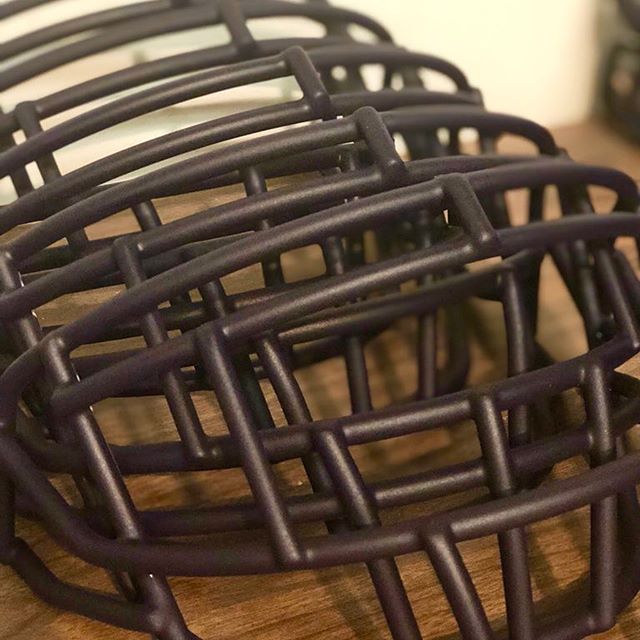 We completed the MATTE PURPLE football face masks for John and the @grov3143 equipment staff at College of Idaho. As always, thanks for trusting in us year after year for your reconditioning needs!  Go #Yotes