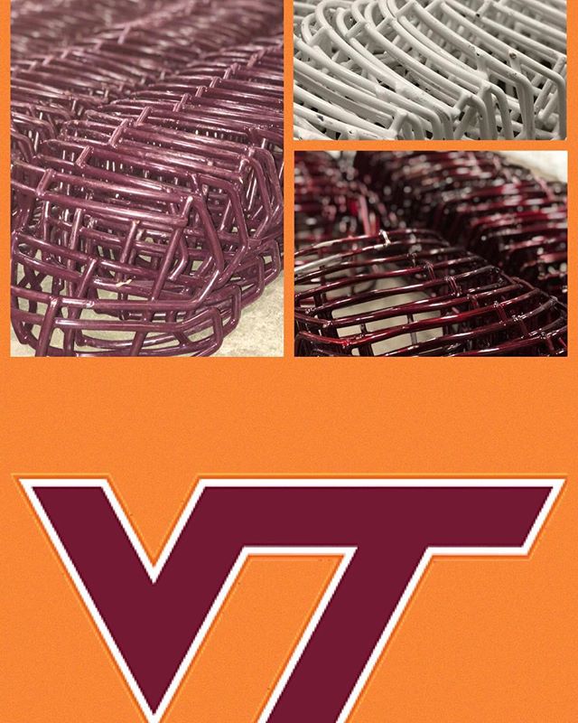 The #Hokies face masks have arrived in the warehouse and the reconditioning process has begun. Soon, we&rsquo;ll be sending this three color order back to @VTEquipment &ldquo;brand new&rdquo; and NOCSAE recertified. Thanks Jason for continuing the re