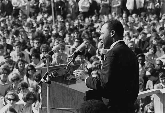 Dr. Martin Luther King, Jr. speaks at the University of Minnesota.