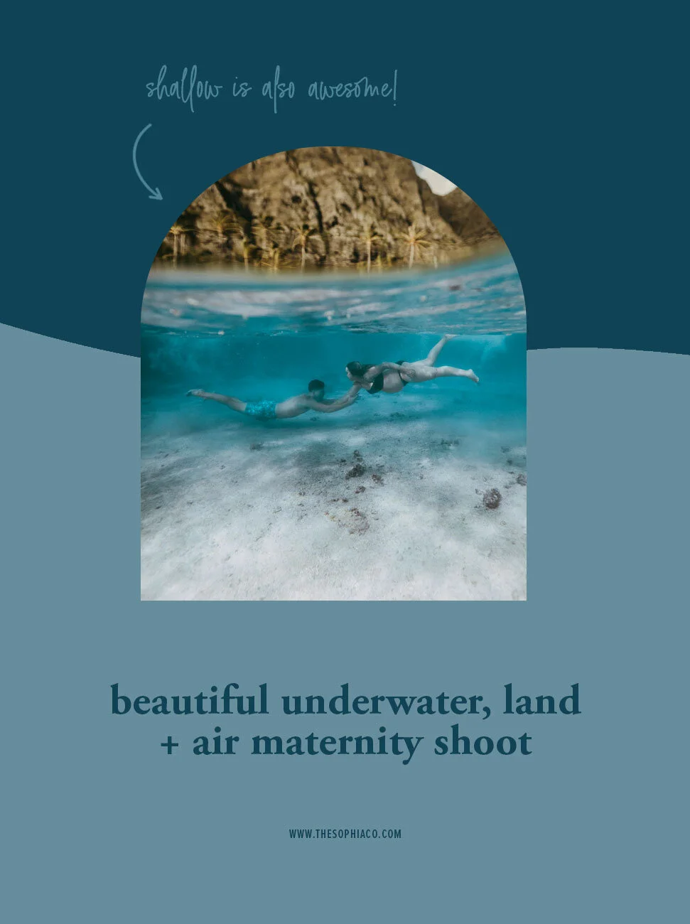 Nina + Josh // Beautiful Land, Air and Underwater Maternity in Oahu