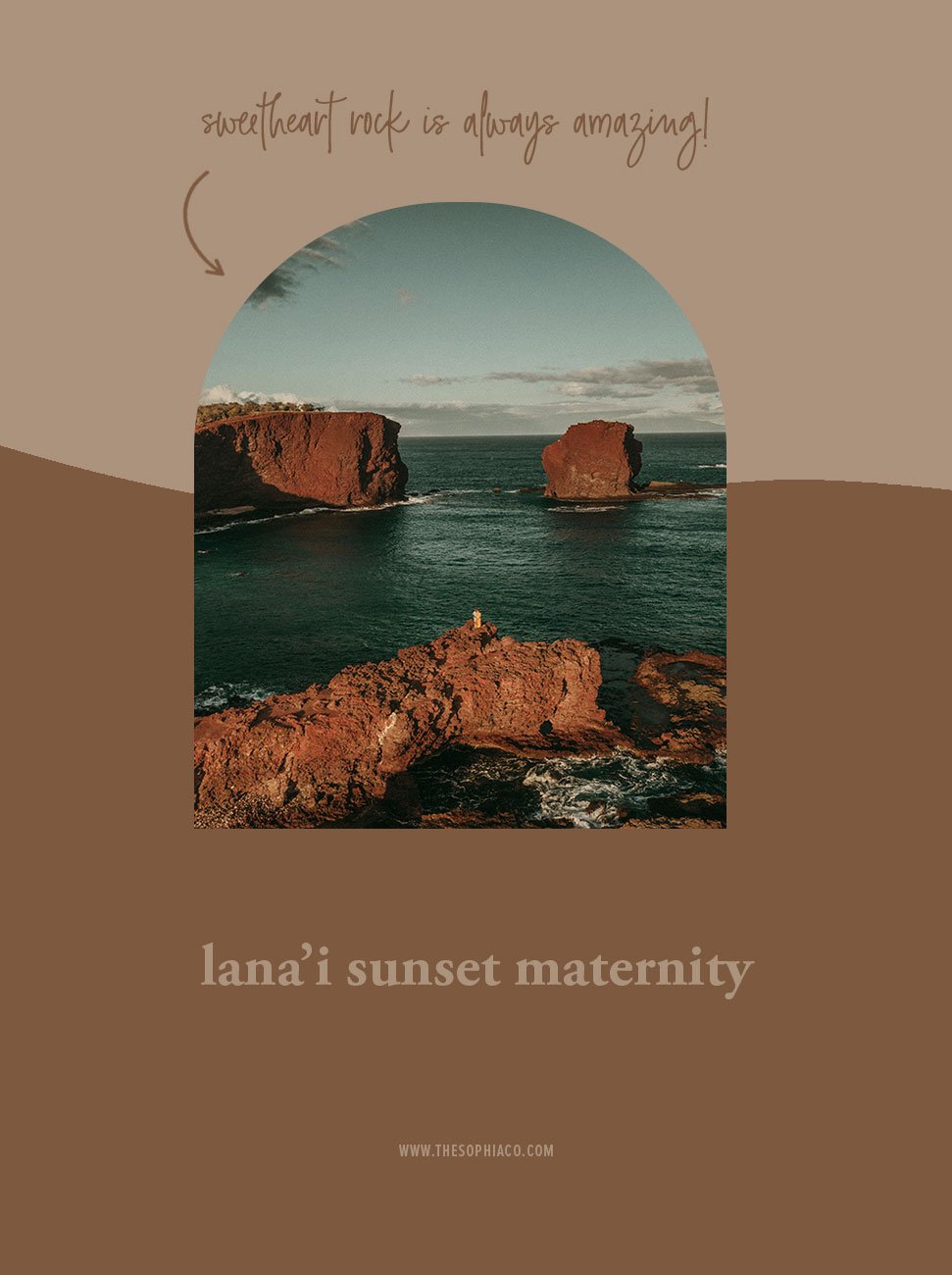 Sweetheart Rock at Sunset // Island of Lana'i // Hawaii Maternity Photographer