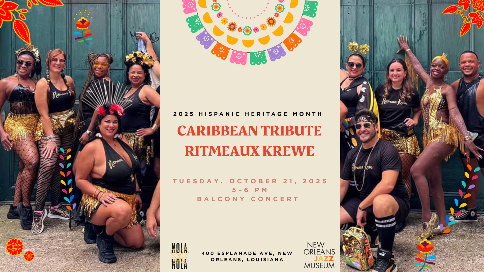 Hispanic Heritage Month- Balcony Concert - Caribbean Tribute: Ritmeaux Krewe