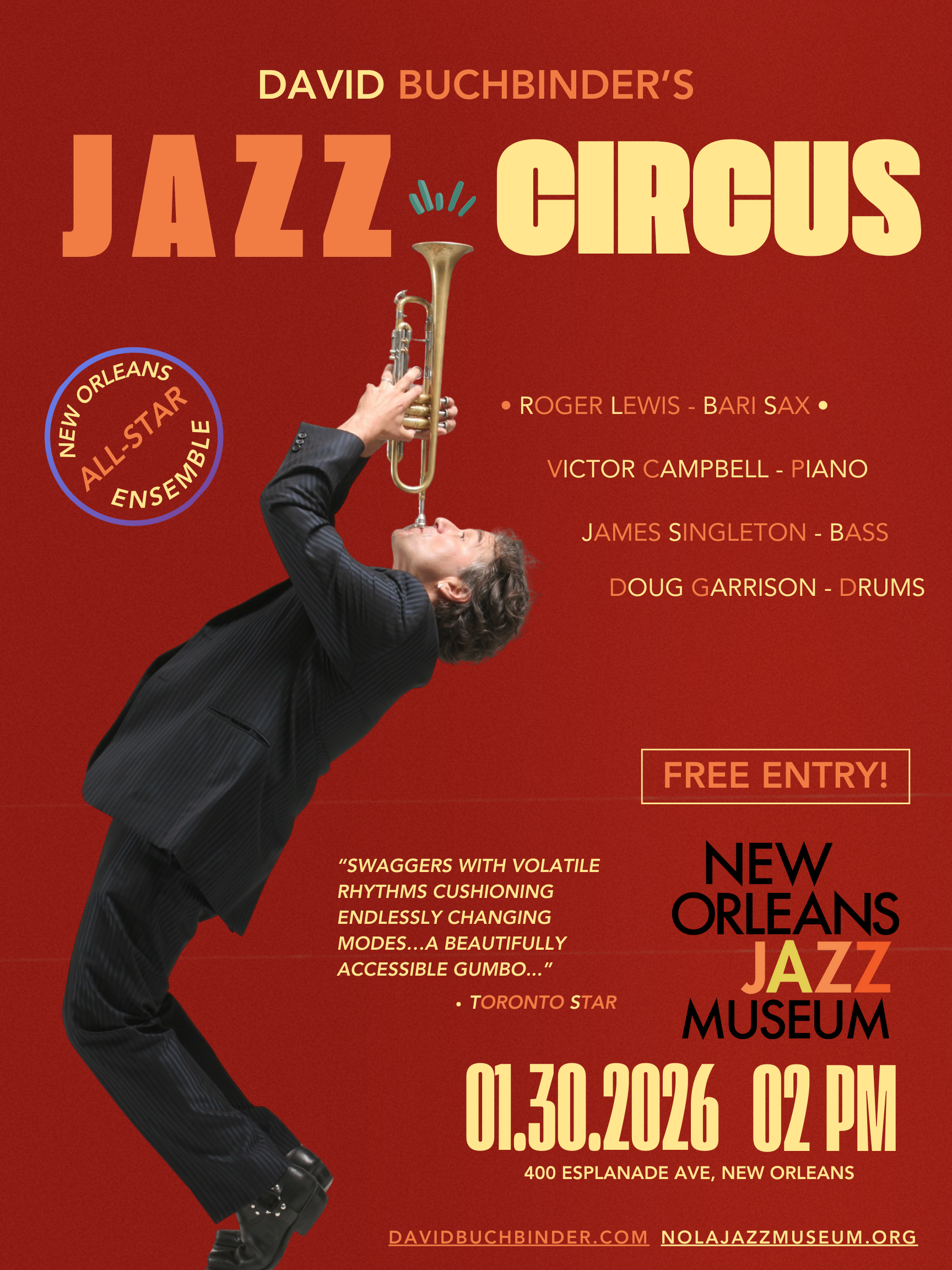 Gallatin Street Fridays Presents... David Buchbinder’s Jazz Circus 