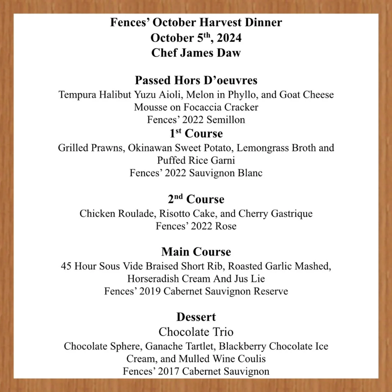 Dine Between the Vines/Harvest Dinner - Guest Tickets