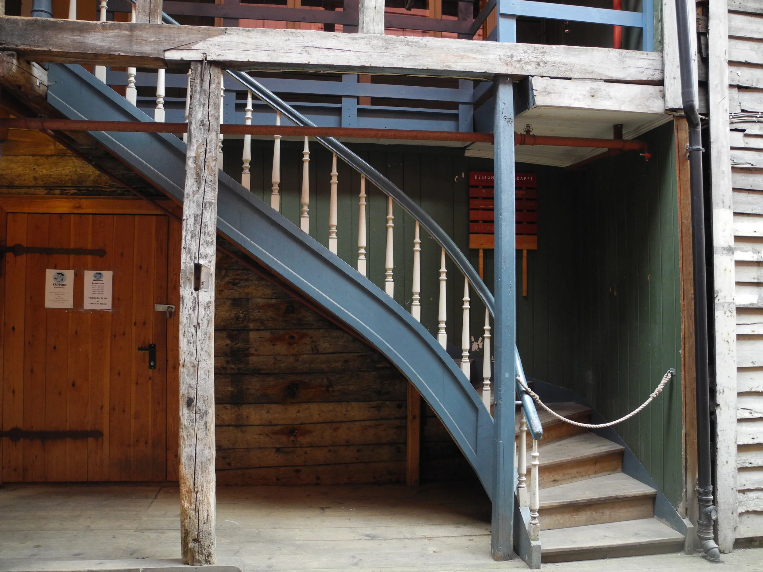 A colorful staircase in Bryggen