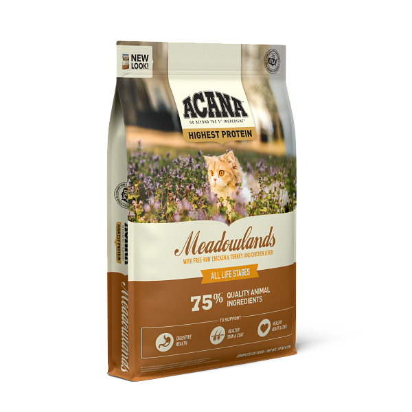 ACANA Highest Protein Cat Meadowlands Front Right 10lb USA.png