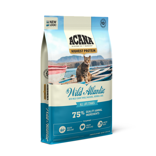 ACANA Highest Protein Cat Wild Atlantic Front Right 10lb USA.png