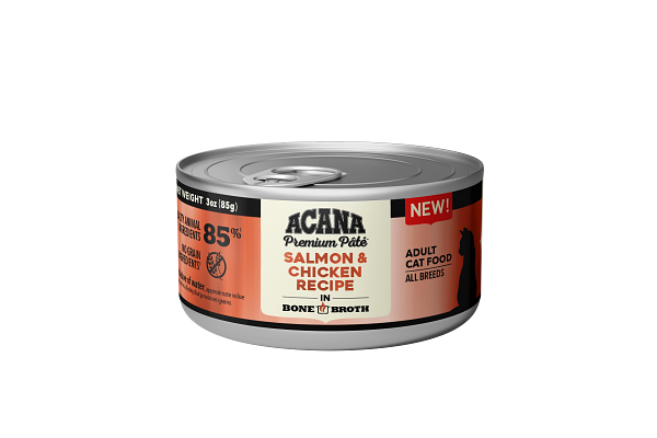 ACANA Premium Pate Wet Cat Salmon & Chicken Recipe Front 3oz USA .png