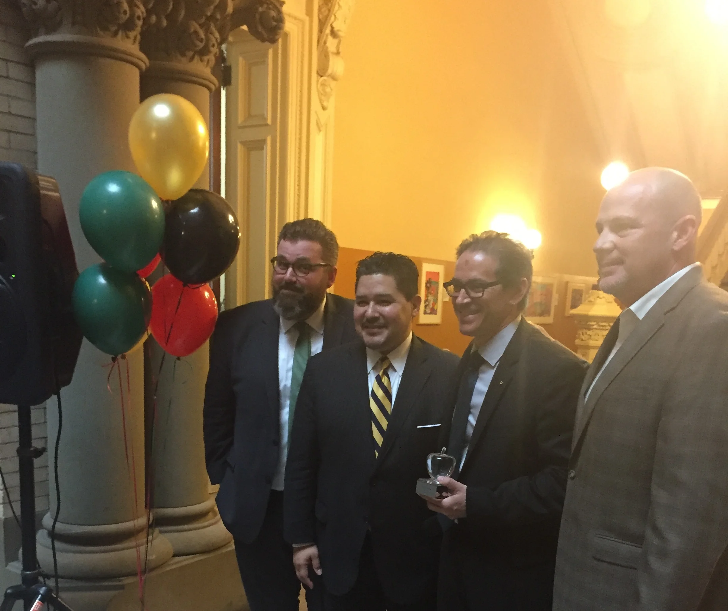 Alberto Toro Accepts the Big Apple Arts Education Award. Photo courtesy DOE.